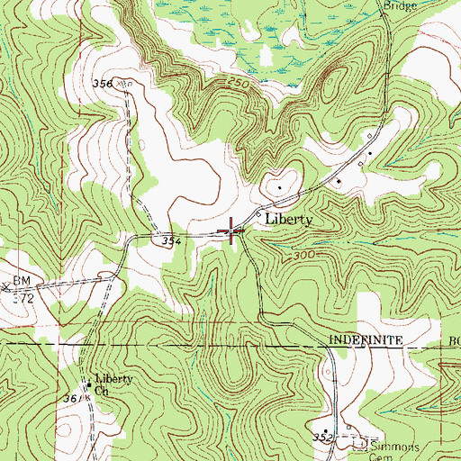 Topographic Map of Liberty, TX