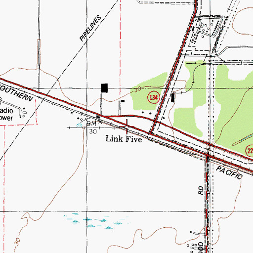 Topographic Map of Link Five, TX
