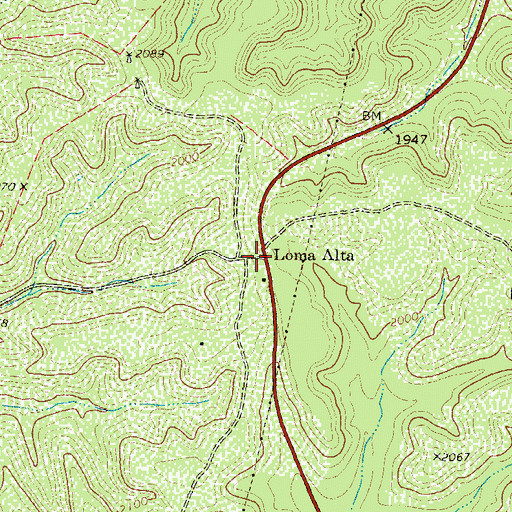 Topographic Map of Loma Alta, TX