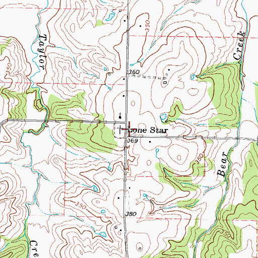 Topographic Map of Lone Star, TX