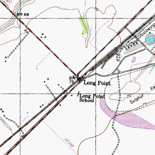 Topographic Map of Long Point, TX