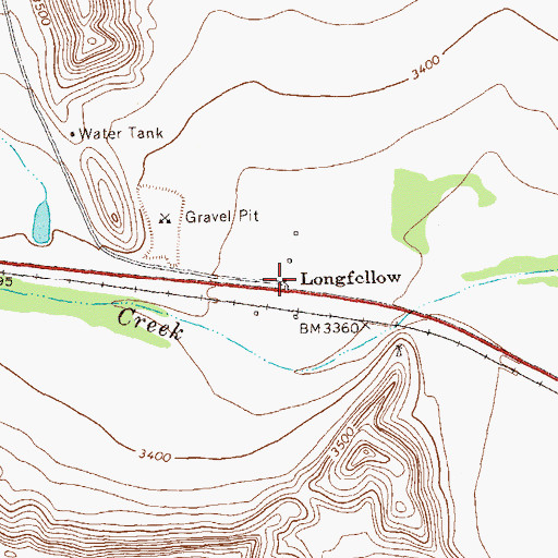 Topographic Map of Longfellow, TX