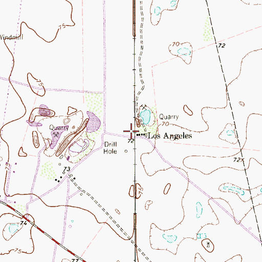 Topographic Map of Los Angeles, TX