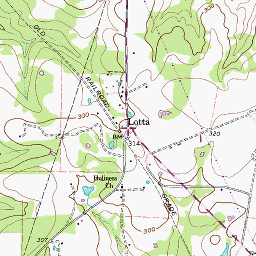 Topographic Map of Lotta, TX