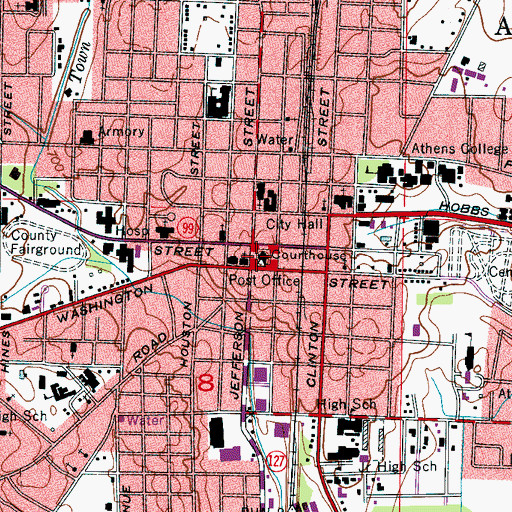 Topographic Map of Limestone County Courthouse, AL