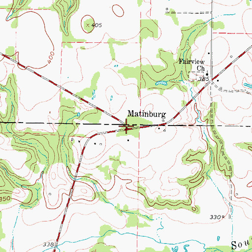 Topographic Map of Matinburg, TX