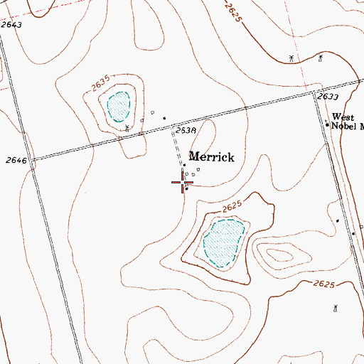 Topographic Map of Merrick, TX