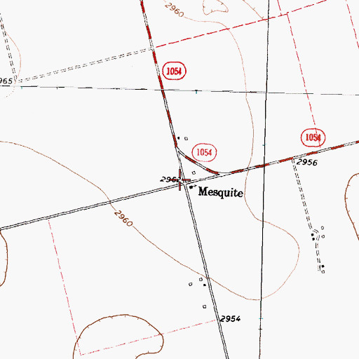 Topographic Map of Mesquite, TX