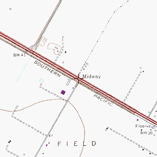 Topographic Map of Midway, TX