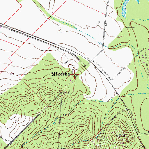 Topographic Map of Mikeska, TX