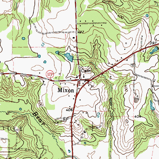 Topographic Map of Mixon, TX