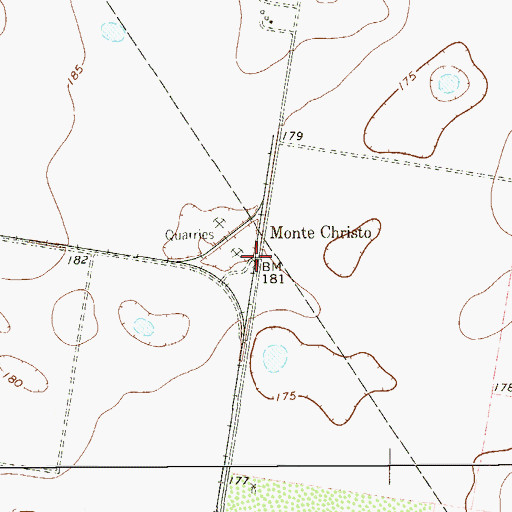 Topographic Map of Monte Christo, TX