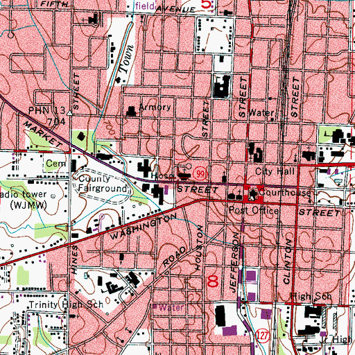 Topographic Map of Market Street Church of Christ, AL