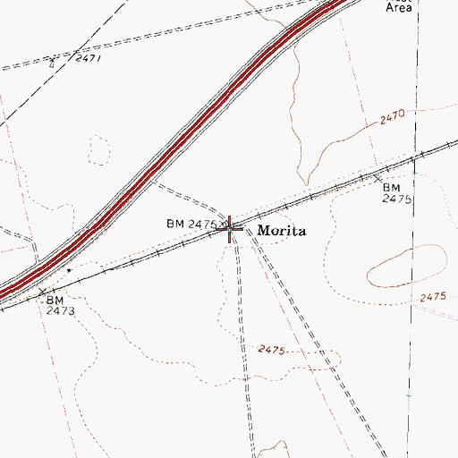Topographic Map of Morita, TX