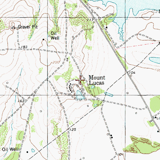 Topographic Map of Mount Lucas, TX