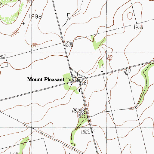 Topographic Map of Mount Pleasant, TX