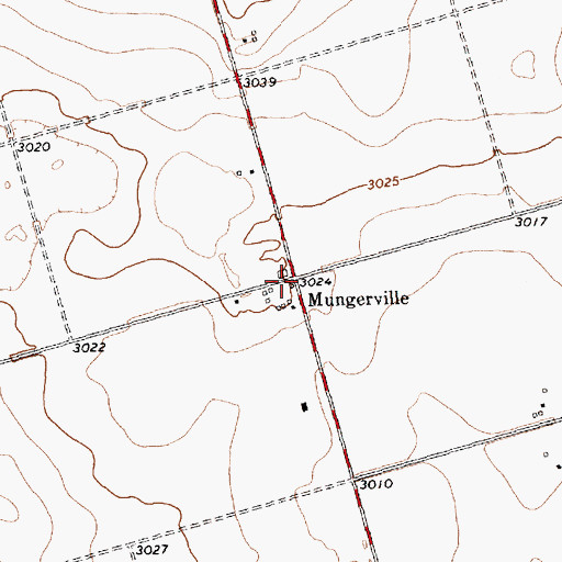 Topographic Map of Mungerville, TX