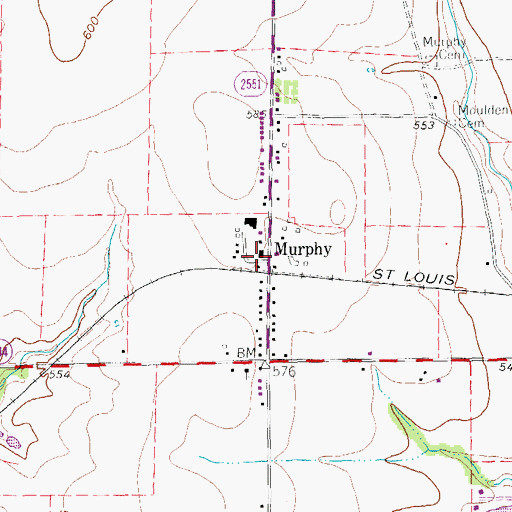 Topographic Map of Murphy, TX
