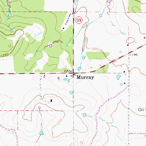 Topographic Map of Murray, TX