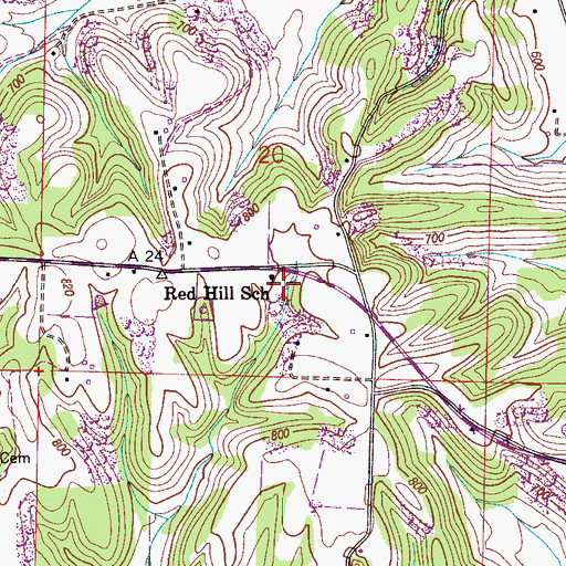 Topographic Map of Mount Nebo Church, AL