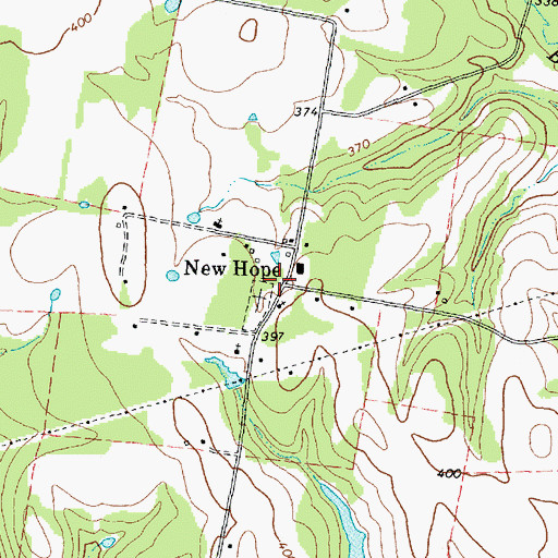 Topographic Map of New Hope, TX