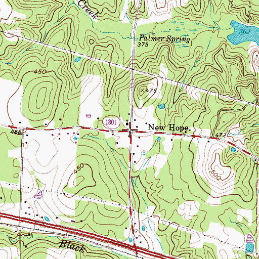 Topographic Map of New Hope, TX
