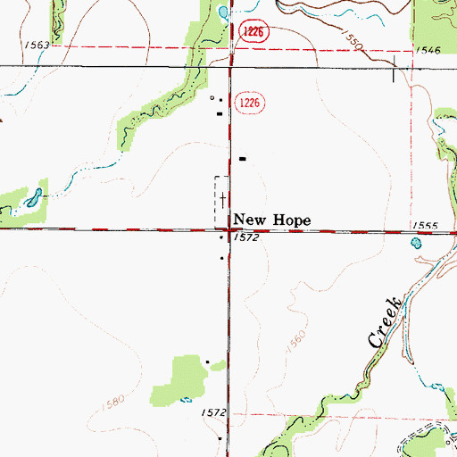 Topographic Map of New Hope, TX