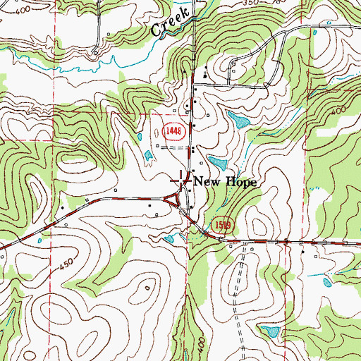 Topographic Map of New Hope, TX