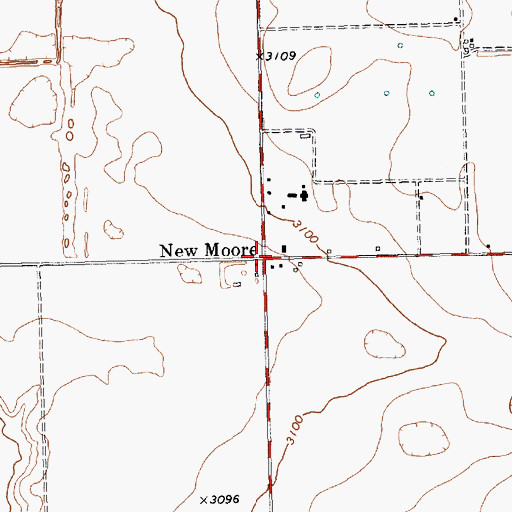 Topographic Map of New Moore, TX