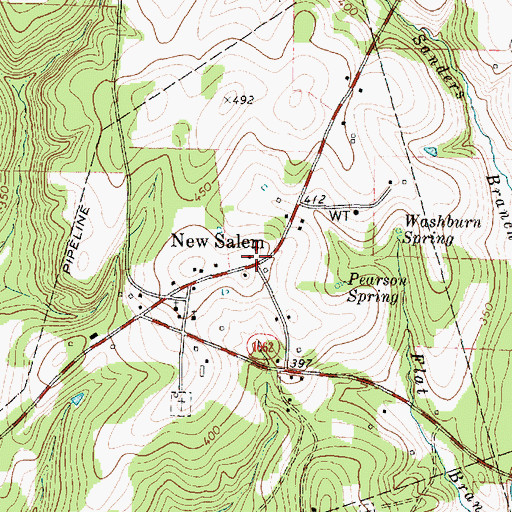 Topographic Map of New Salem, TX