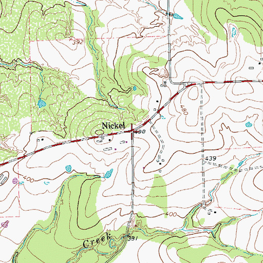 Topographic Map of Nickel, TX