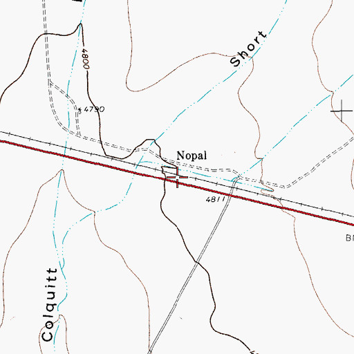 Topographic Map of Nopal, TX