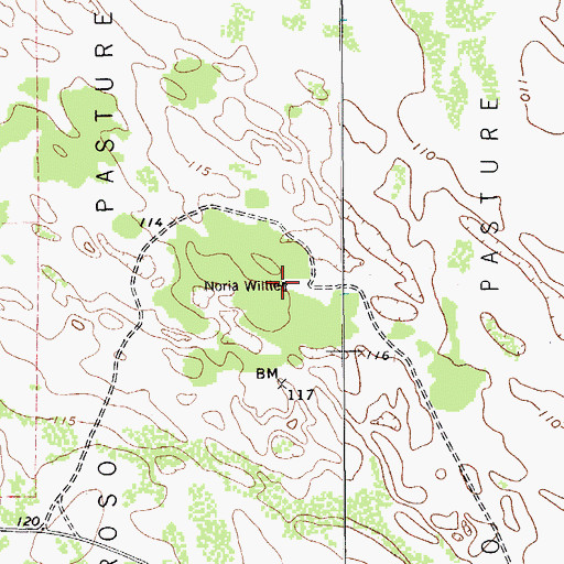 Topographic Map of Noria Willie, TX