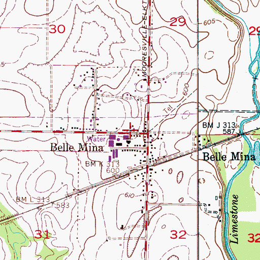 Topographic Map of New Haven Church, AL