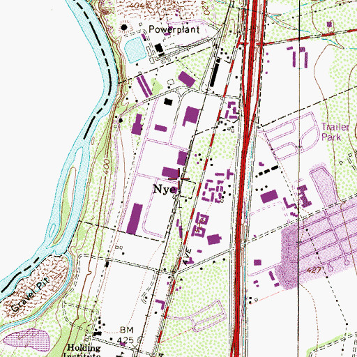 Topographic Map of Nye, TX