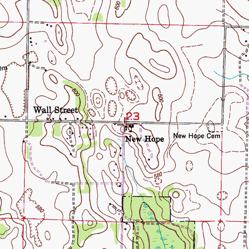 Topographic Map of New Hope Church, AL