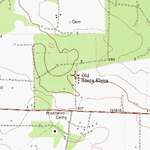 Topographic Map of Old Santa Elena, TX