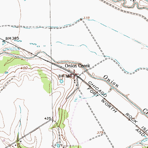 Topographic Map of Onion Creek, TX
