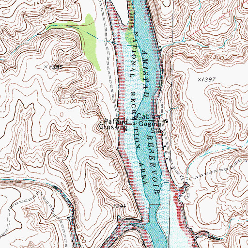Topographic Map of Pafford Crossing, TX