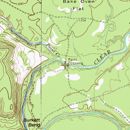 Topographic Map of Paint Crossing, TX