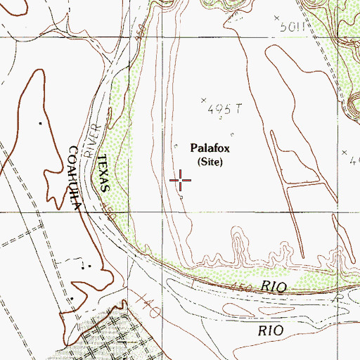 Topographic Map of Palafox, TX