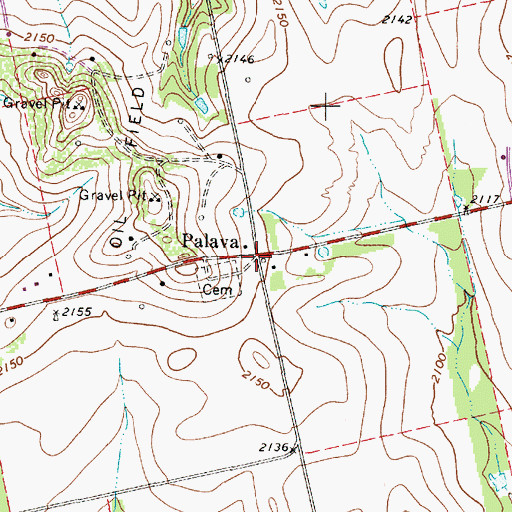 Topographic Map of Palava, TX