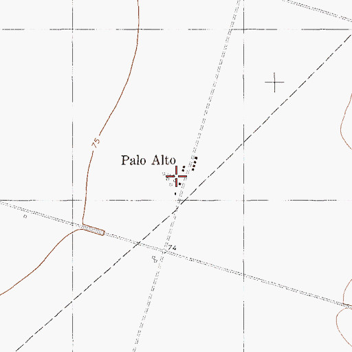 Topographic Map of Palo Alto, TX