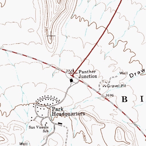 Topographic Map of Panther Junction, TX