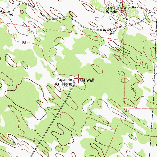Topographic Map of Papalote del Norte, TX