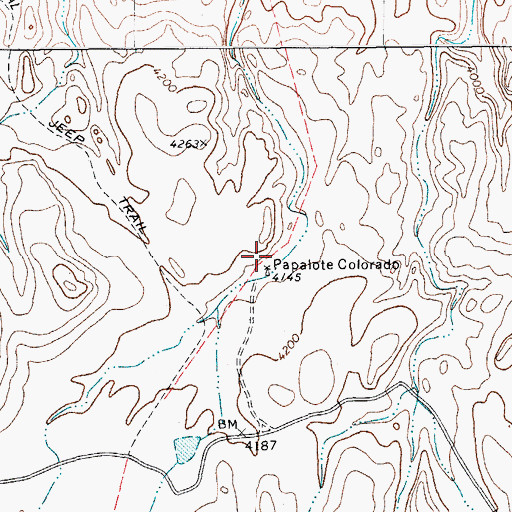Topographic Map of Papalote Colorado, TX