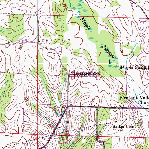 Topographic Map of Oxford School (historical), AL