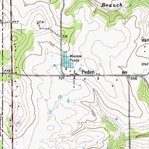 Topographic Map of Peden, TX