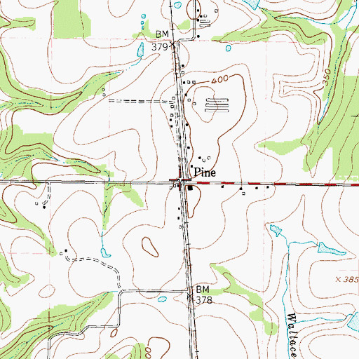 Topographic Map of Pine, TX