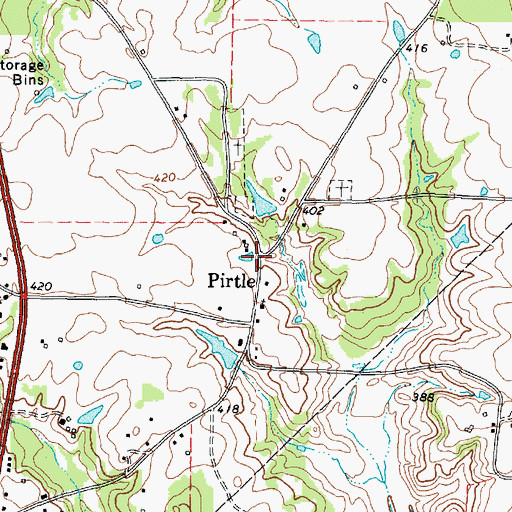 Topographic Map of Pirtle, TX